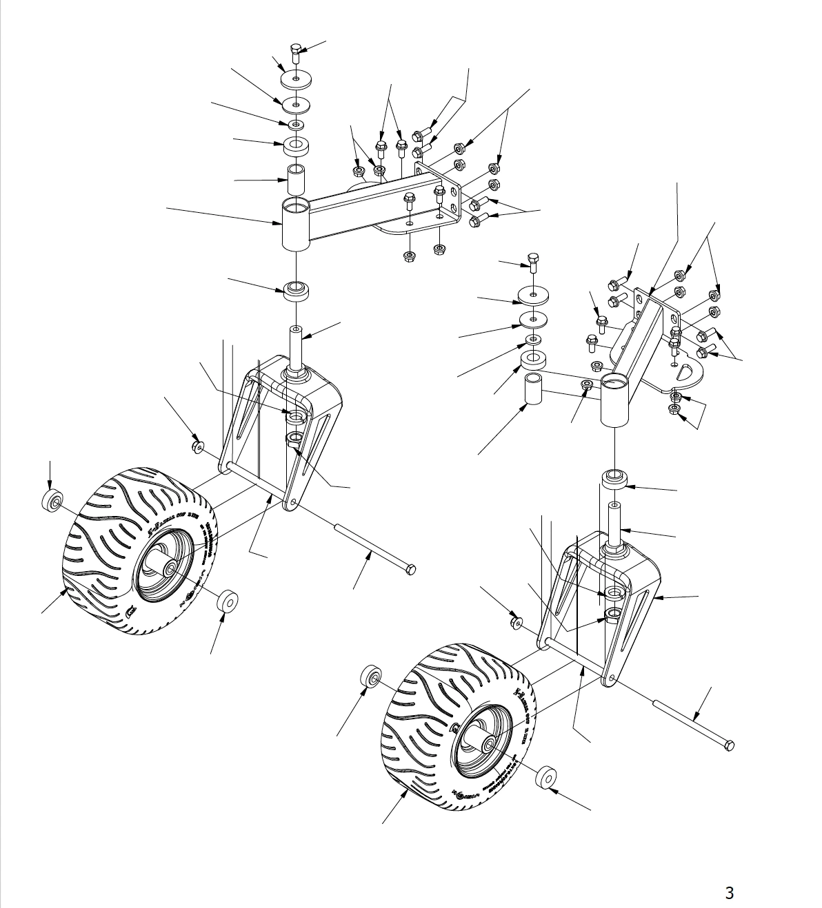 2022 Spartan ZeroTurn Mower KG Pro Front Forks Assembly Diagram