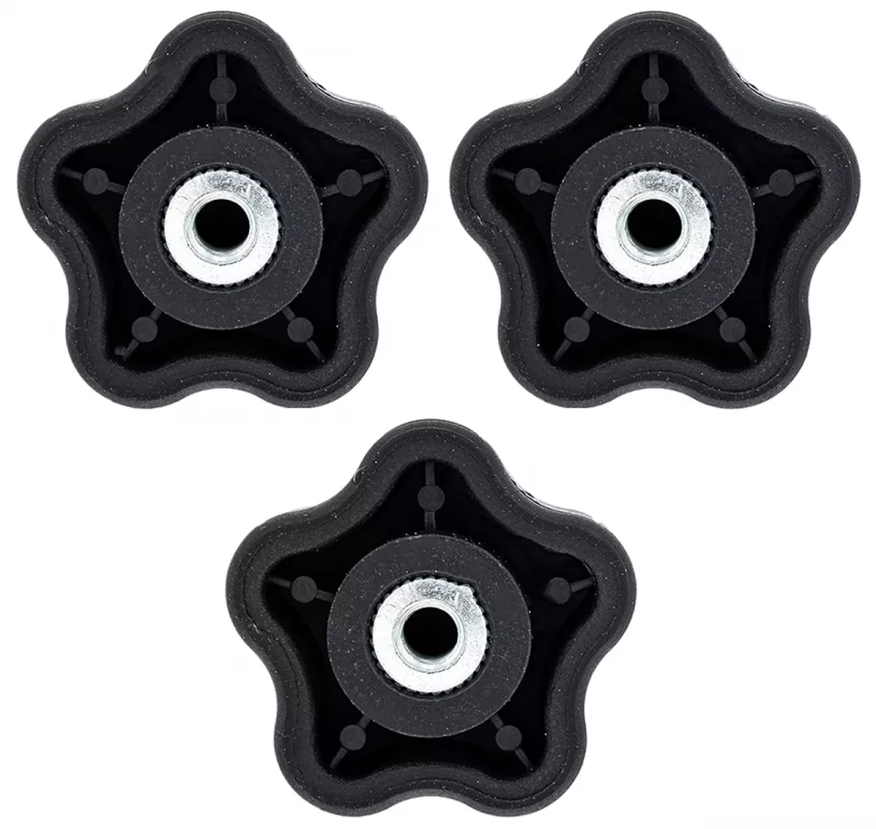 Female Thread Lobed Knobs 3-Pack for Spartan Mower Controls | S&H
