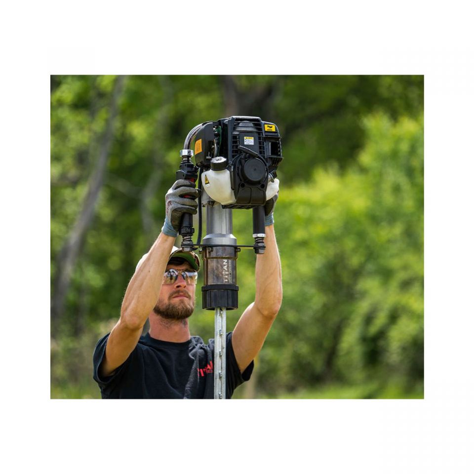 Utility Post Driver PGD1032 Gas-Powered Post Driver for T-Posts and Round Posts up to 3.2 ...